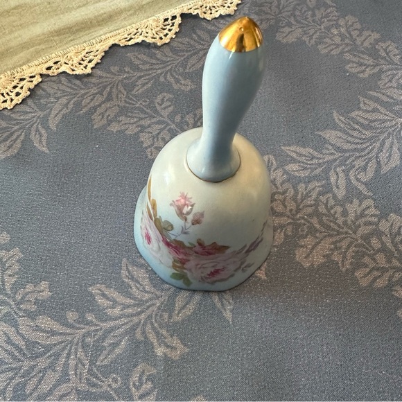 Nippon Other - Nipoon Floral Blue and Gold Decorative Ceramic Bell